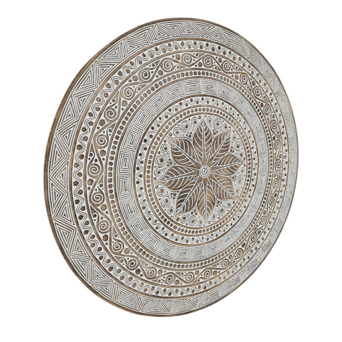 Lotus Round Carved Wall Panel