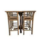Teak bar table with chairs