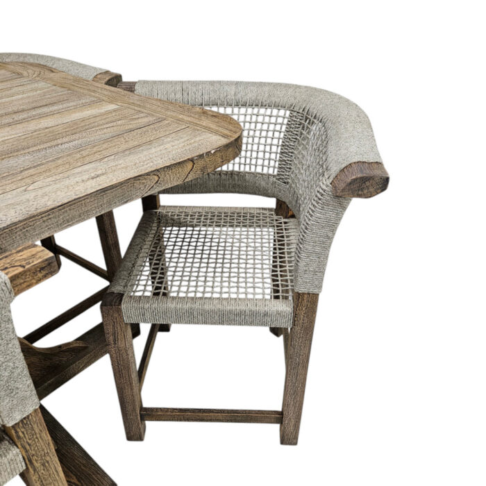 Mundo-Rope-Dining-Set-Teak-Chair-Front-Close-Up.jpg Handcrafted teak furniture