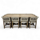 Teak bar table with chairs