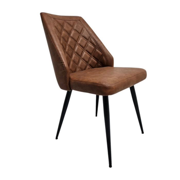 PU-Leather-Luca-Dining-Chair-Side.jpg Brown Leather Dining Chair