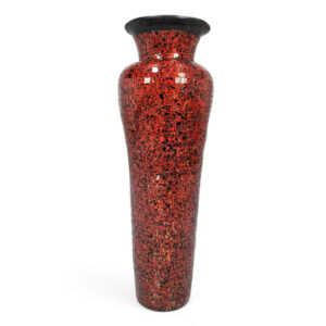 Red mosaic vase