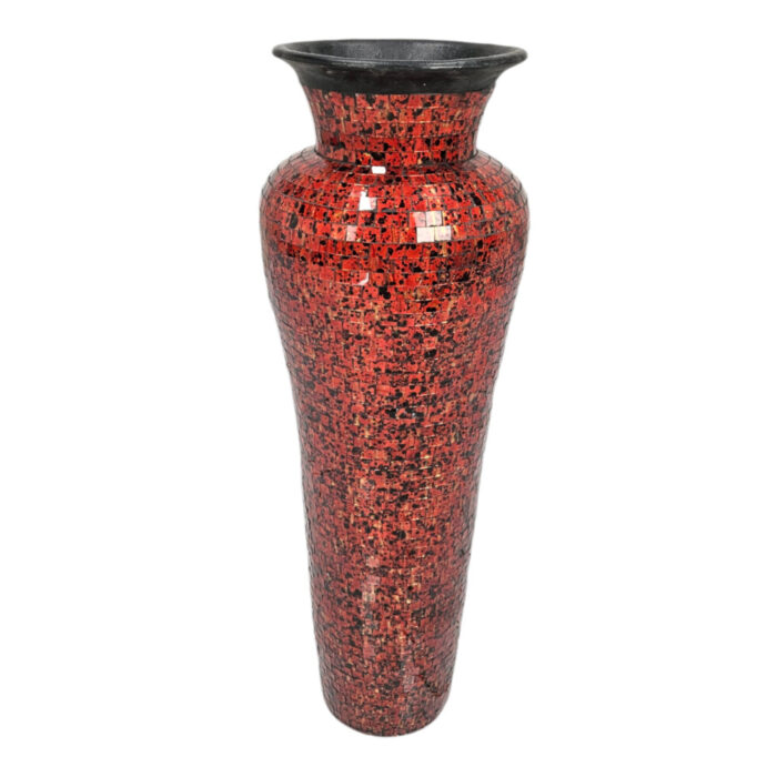 Pottery Red Mosaic Vase
