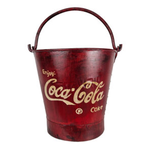 Red Coca Cola Iron Bucket