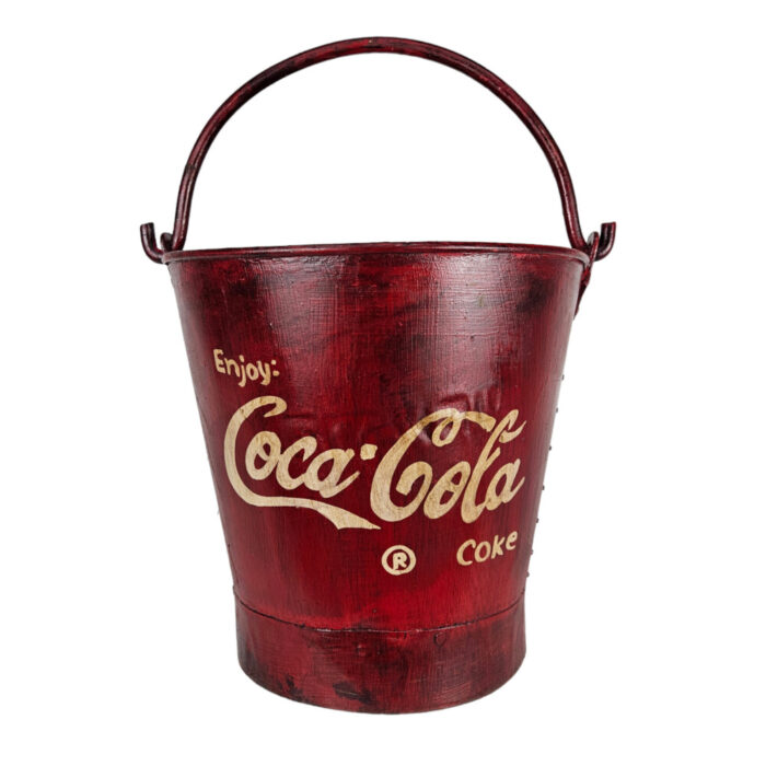 Red-Iron-Coca-Cola-Bucket-Large-Front.jpg Red Coca Cola Iron Bucket