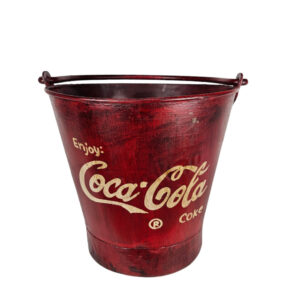 Red Coca Cola Iron Bucket