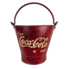 Red Coca Cola Iron Bucket