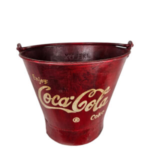 Red Coca Cola Iron Bucket