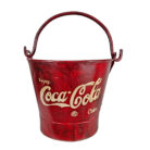 Red Coca Cola Iron Bucket