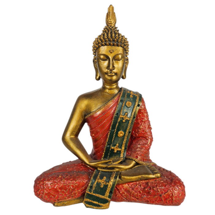 Resin-Thai-Buddha-Green-And-Red.jpg Resin Thai Buddha Gold And Green