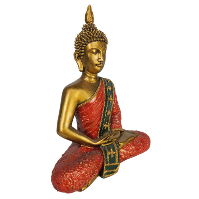 Resin-Thai-Buddha-Green-And-Red-Side.jpg Resin Thai Buddha Gold And Green