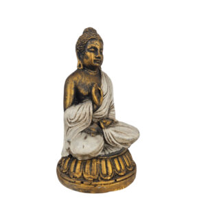 Resin Thai Lotus Buddha Cream And Gold
