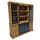 Barn-style sliding door cabinet