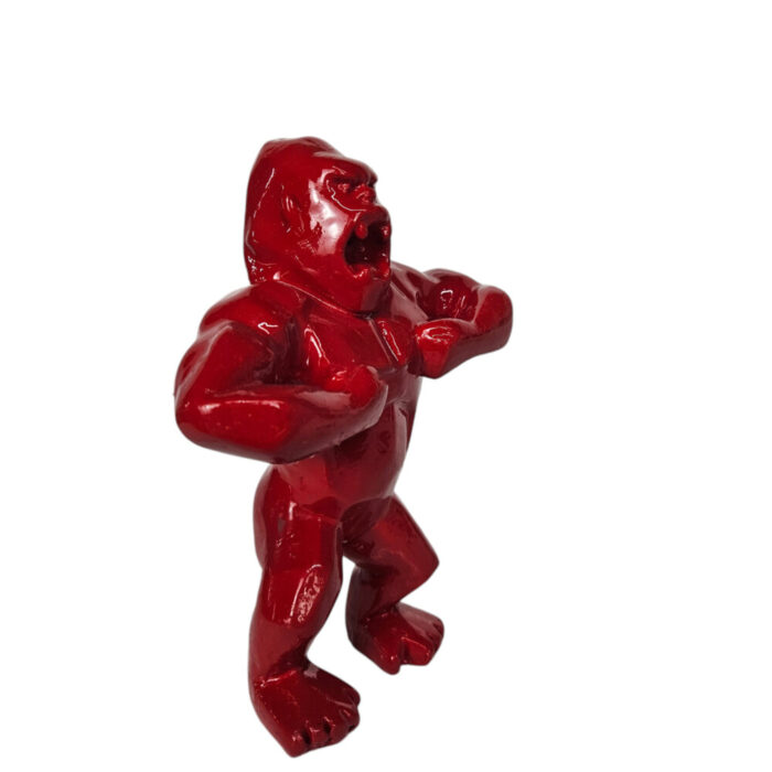 Small-Resin-Decorative-Gorila-Red-Side.jpg Gloss Red Resin Gorilla Home Decor