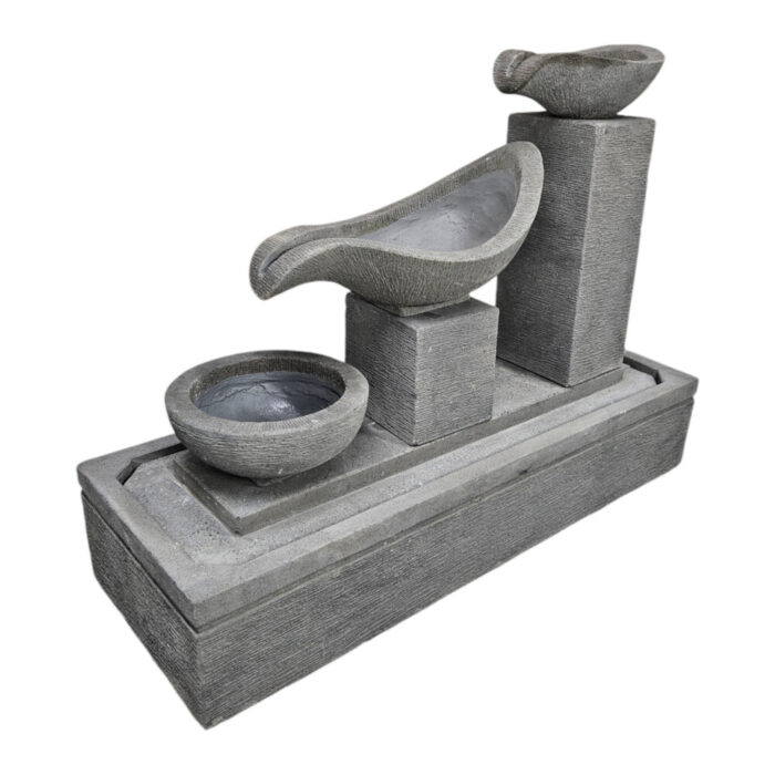 Stone-Garden-Fountain-3-Tier-Top-Side.jpg Tear Drop Garden Stone Fountain