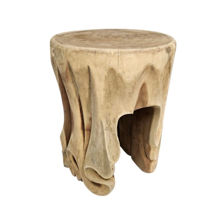 Suar Natural Carved Side TableStool KIZ0105 Side Top Suar Natural Carved Side TableStool KIZ0105 Side Top