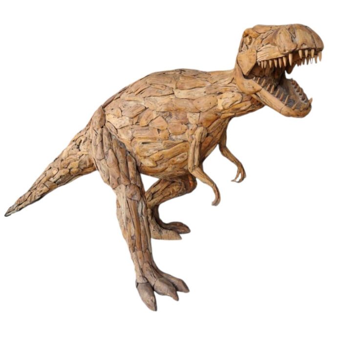 Teak-Dinosaur-Lifesize.jpg Teak Life Size Dinosaur Sculpture