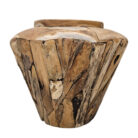 Decorative Burmese Teak Erosi Vase
