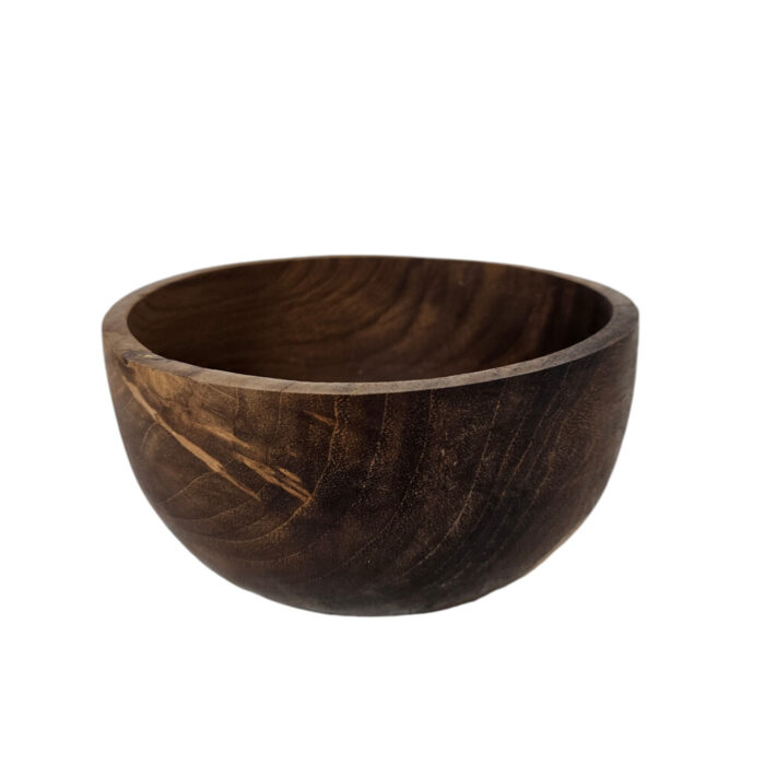 Burmese Teak Serving Bowl With Foot