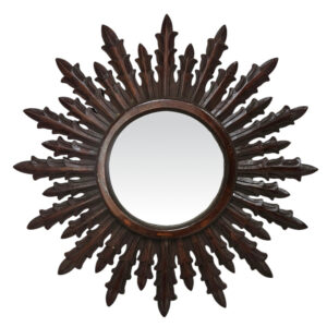 Brown carved sun mirror