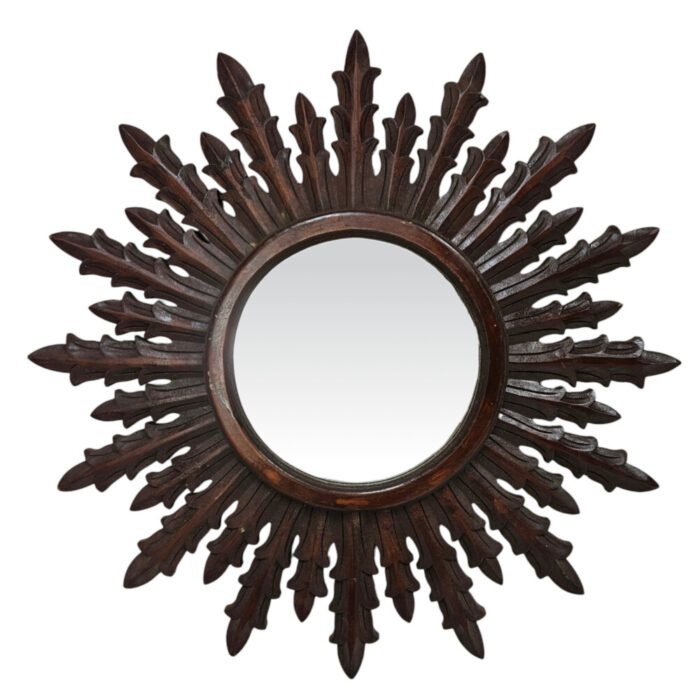 Urbano-Round-Mirror-Main.jpg Brown carved sun mirror