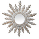 Round sunburst mirror white