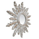 Sun shaped mirror wood