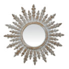 Sunburst wall mirror white