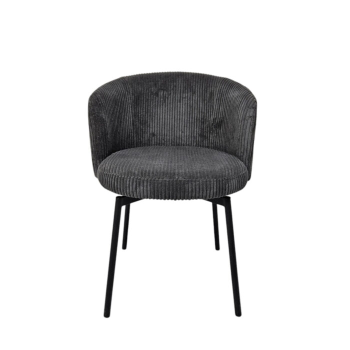 Vista-Swivel-Dining-Chair-Grey-Front.jpg Textured fabric dining chair