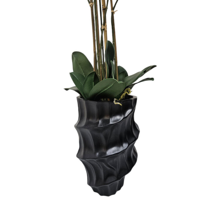 White-Faux-Orchid-Black-Pot-Close.jpg Artificial white orchid plant