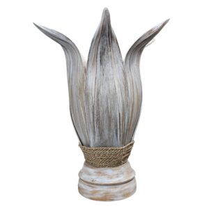 White Coco Leaf Table Lamp
