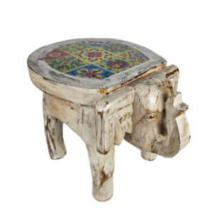 Colorful Wooden Elephant Display Table