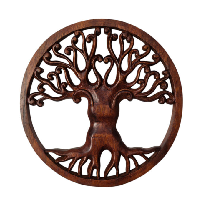 Wooden-Decorative-Tree-Of-Life-Panel-30cm.jpg Tree Of Life Carved Wall Panel