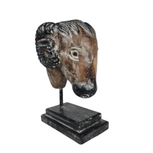 Wooden Decorative Sheep Bust On Stand