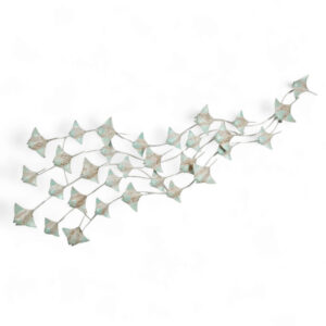 Teal Swimming Manta Ray Wall Hanging