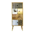 Wooden Metallic Multi Chest Of Drawers