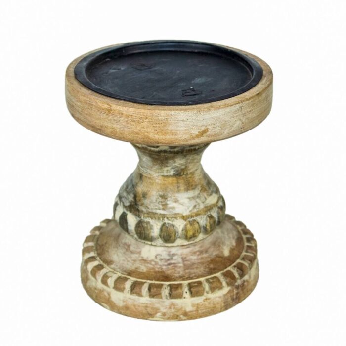 Wooden Simone Pillar Candle Stand Wooden Simone Pillar Candle Stand