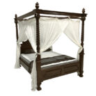 Mahogany Four Poster Bed - Queen XL