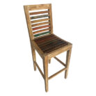 Wooden Slatted Bar Stool