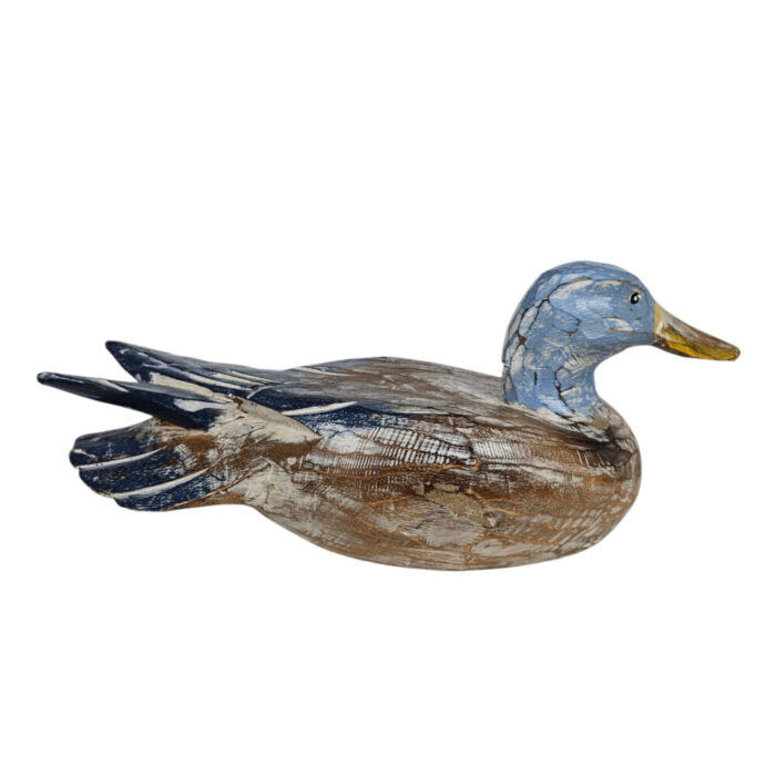 Decorative Carved Blue Deena Duck Decorative Carved Blue Deena Duck