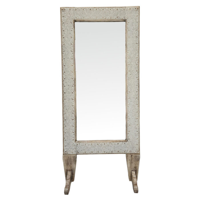Diamond Carved Standing Mirror