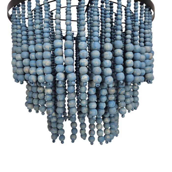 Blue Wooden Beads Ceiling Chandelier Blue Wooden Beads Ceiling Chandelier