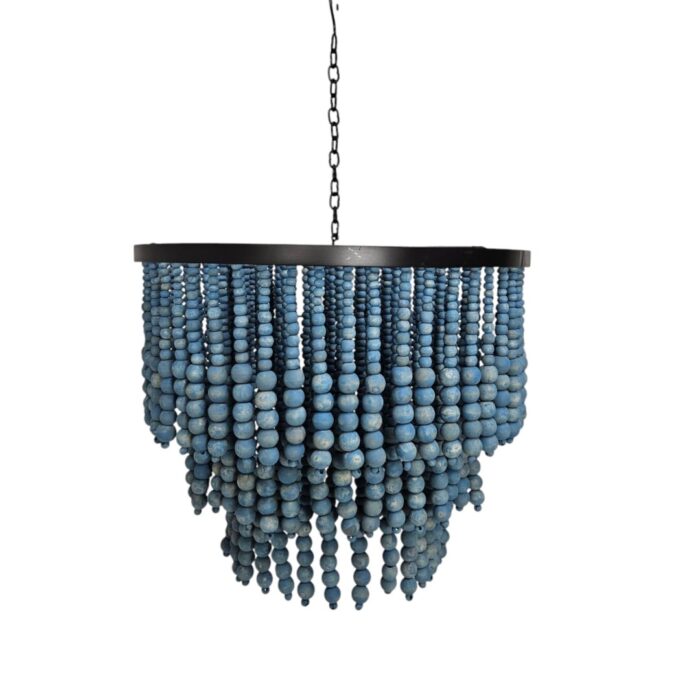 Blue Wooden Beads Ceiling Chandelier Blue Wooden Beads Ceiling Chandelier