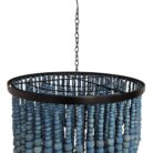 Blue Wooden Beads Ceiling Chandelier