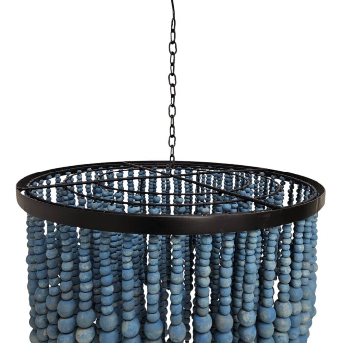 Blue Wooden Beads Ceiling Chandelier Blue Wooden Beads Ceiling Chandelier