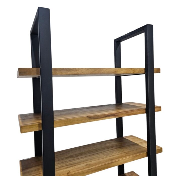 Yuni-Bookcase-Teak-And-Steal-Main-Close Yuni-Bookcase-Teak-And-Steal-Main-Close