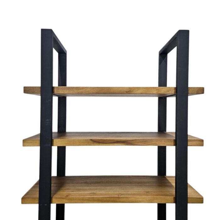 Yuni-Bookcase-Teak-And-Steal-Main-Close-Front Yuni-Bookcase-Teak-And-Steal-Main-Close-Front