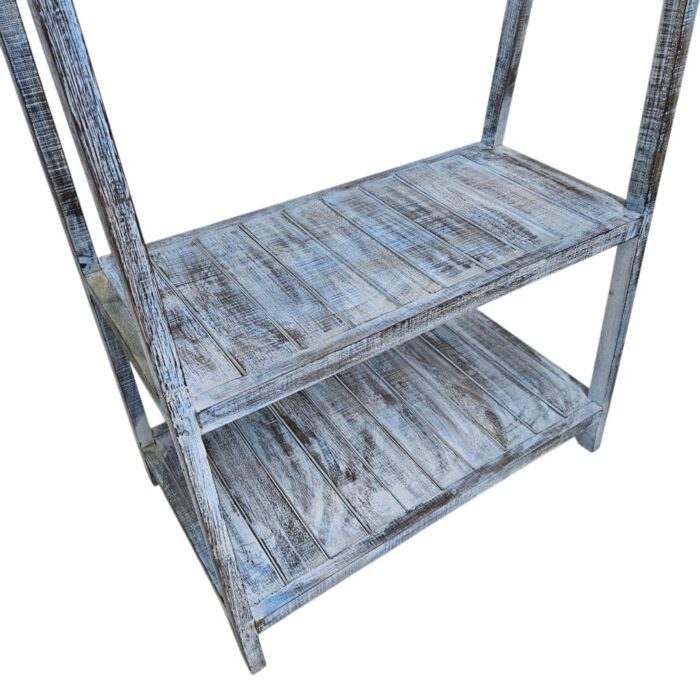 Blue Clothes Rail Main Front Close Light Weight Wooden Clothing Rail