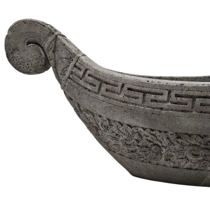 Cement Boat Planter Pot Close