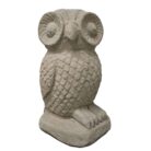 Grey Cement Owl Statue